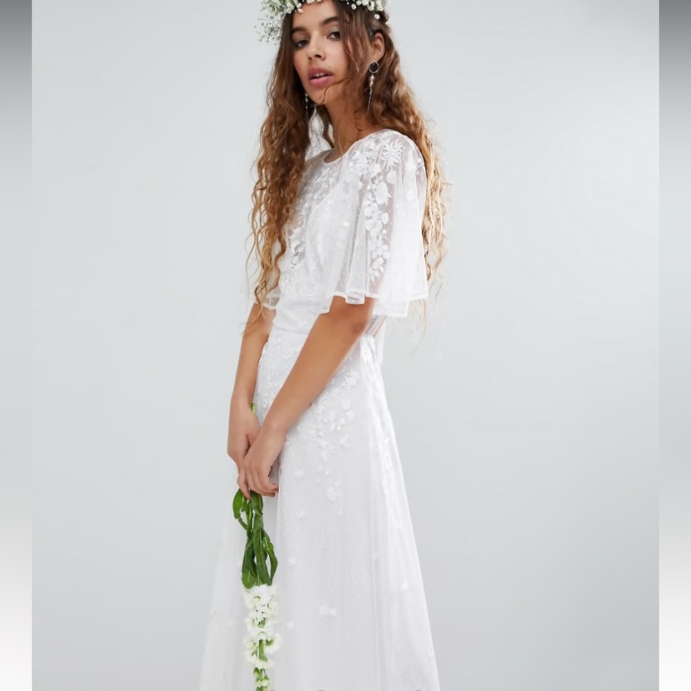 ASOS embroidered maxi wedding dress